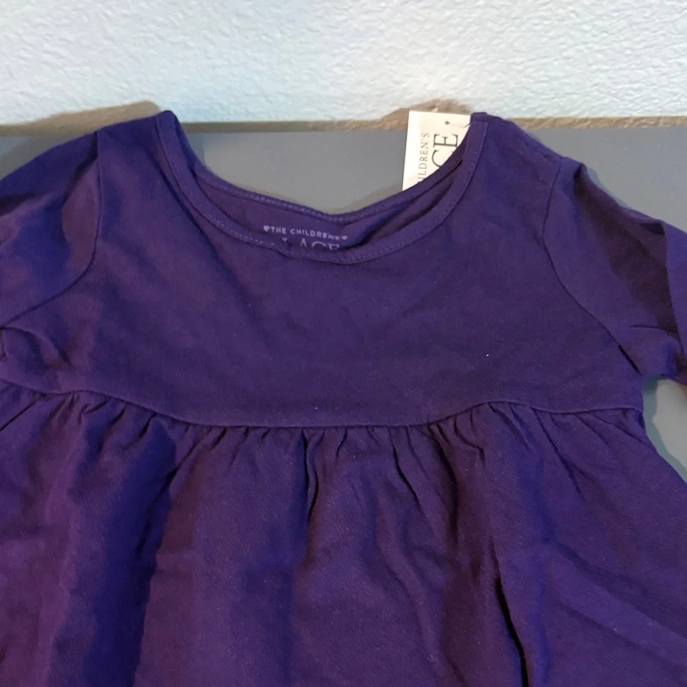 Purple Long-Sleeve Peplum Top for KiBrand Not Visible